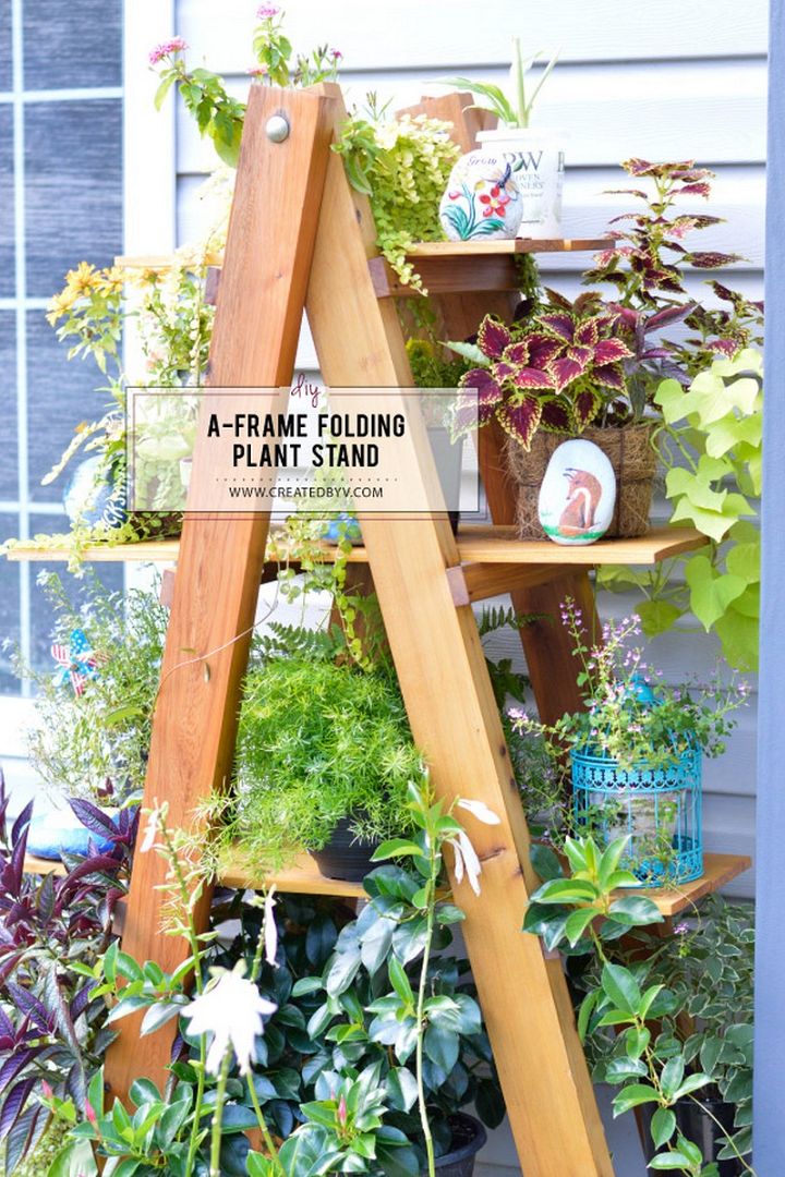 DIY A Frame Folding Plant Stand