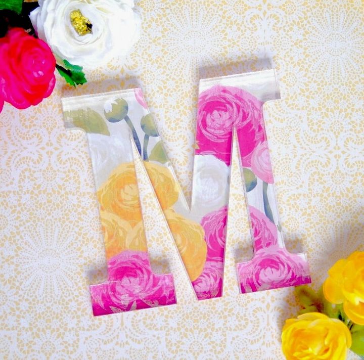 DIY Acrylic Floral Monogram