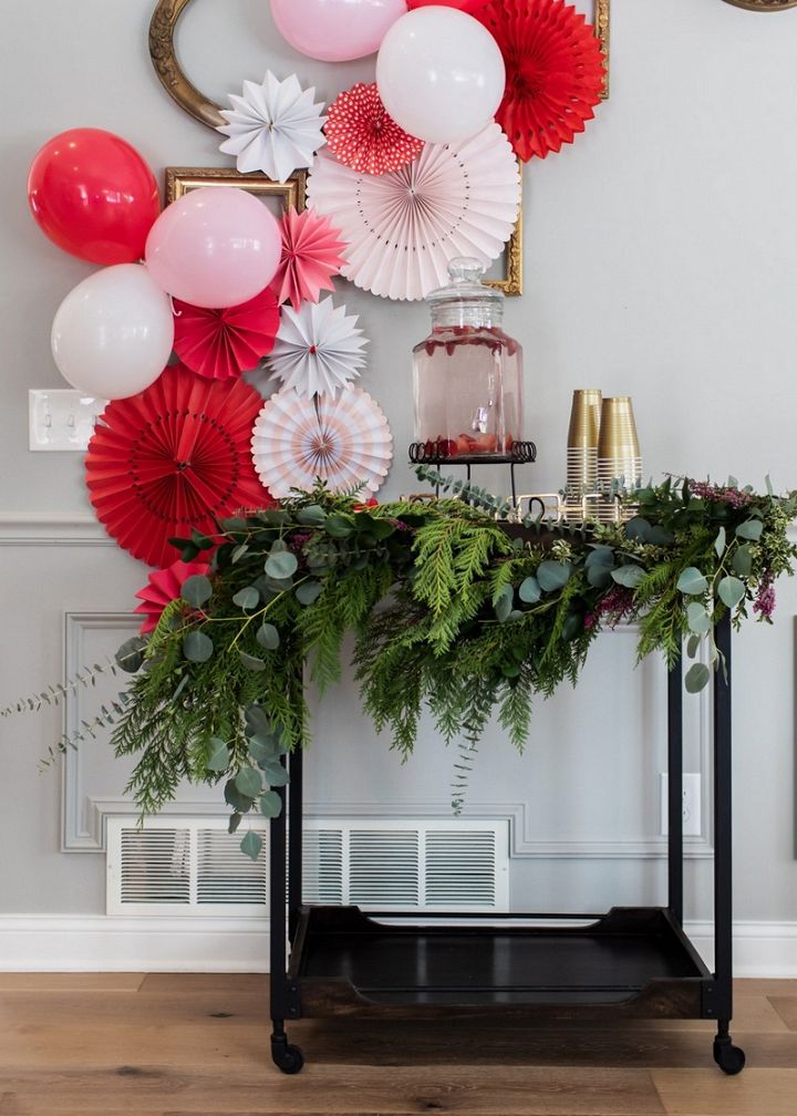 DIY Asymmetrical Bar Cart Garland