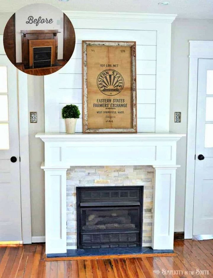 DIY Budget Shiplap Fireplace Surround Makeover