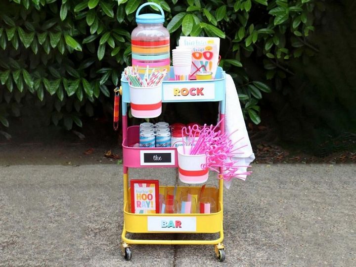 DIY Colorful Summer Bar Cart