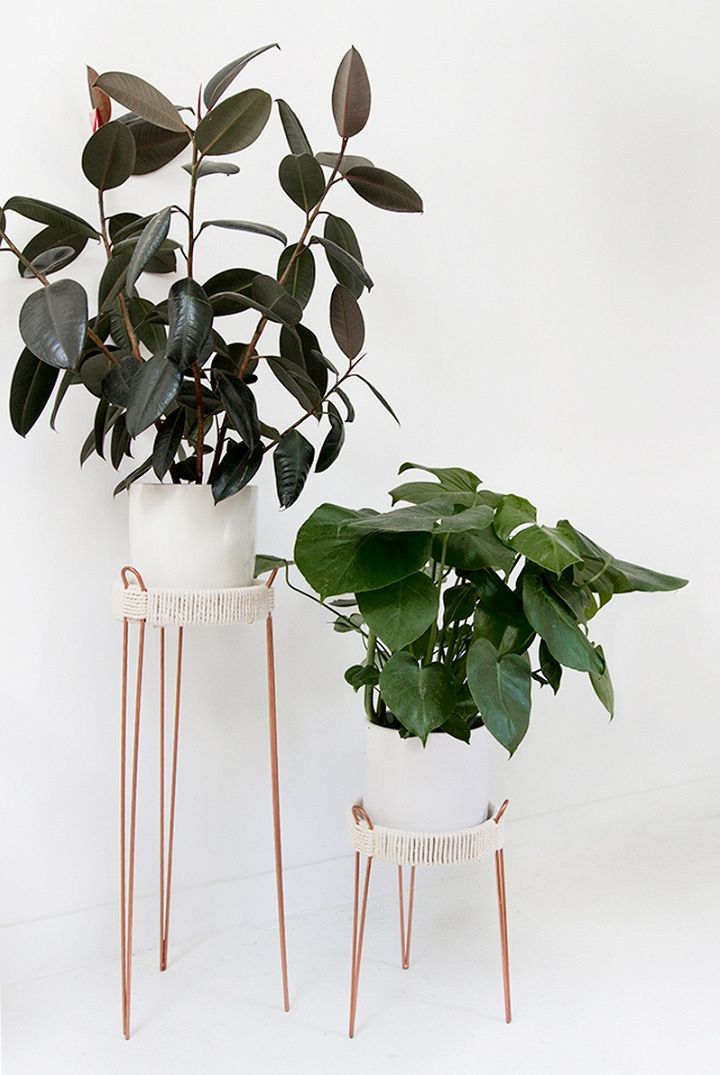 DIY Copper Plant Stands