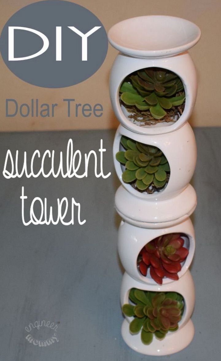 DIY Dollar Tree Succulent Tower