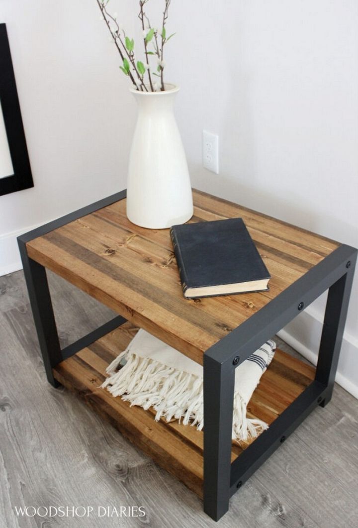 DIY End Table With Shelf