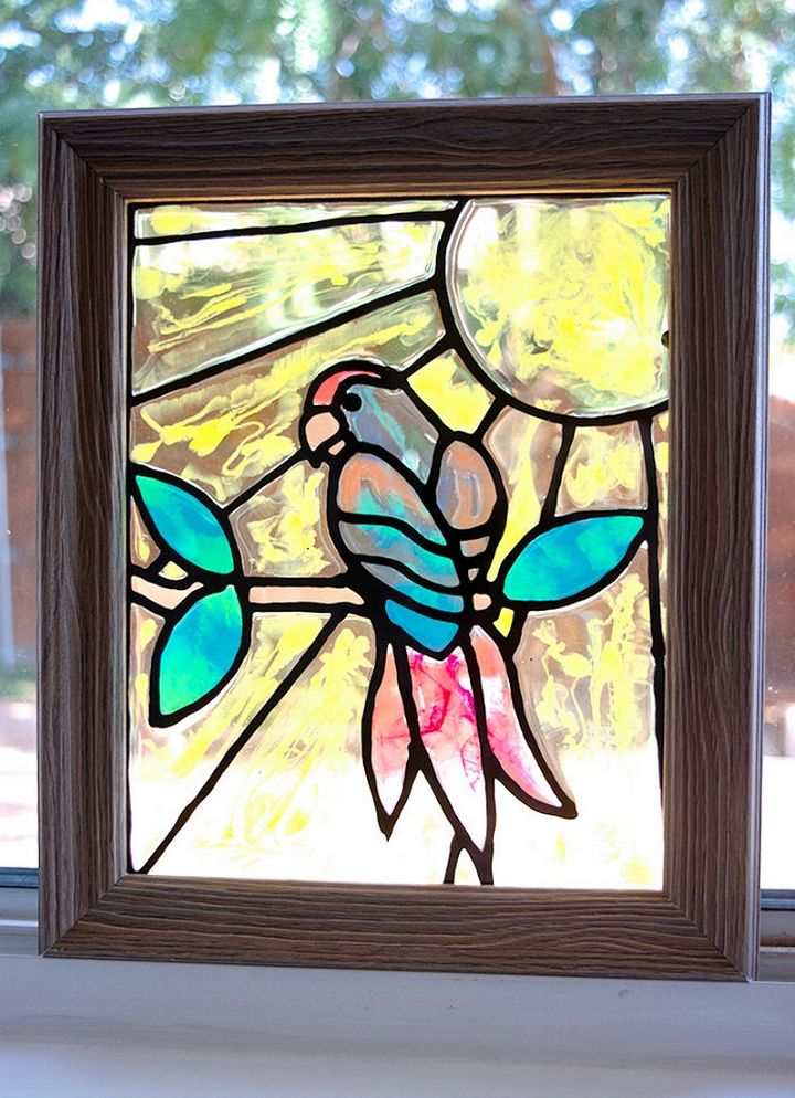 DIY Faux Stained Glass Suncatcher