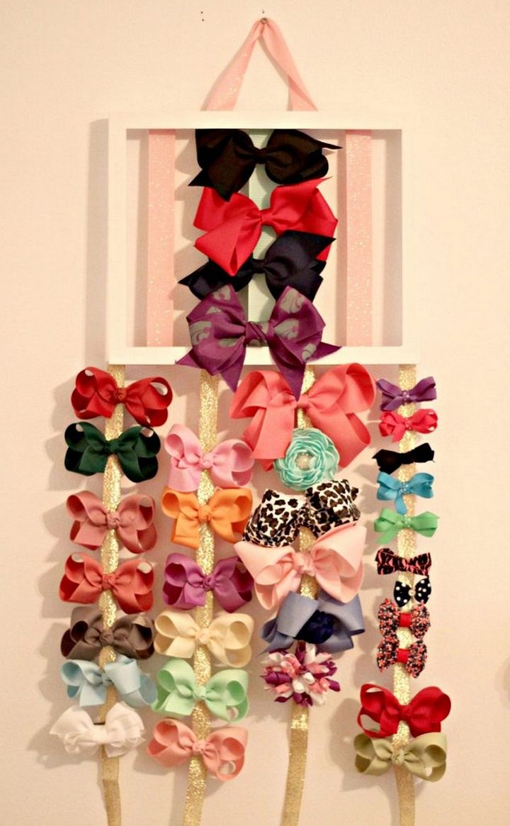 DIY Hair Bow Holder Quick and Easy and Ready to Hang