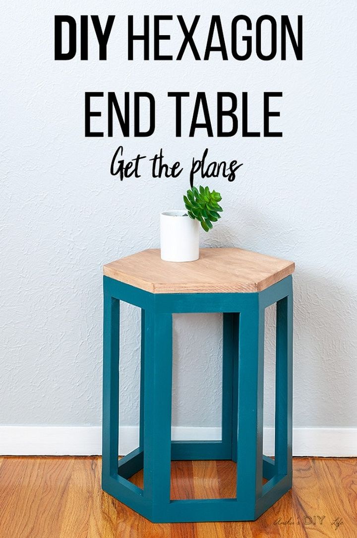 DIY Hexagon End Table Using One Board