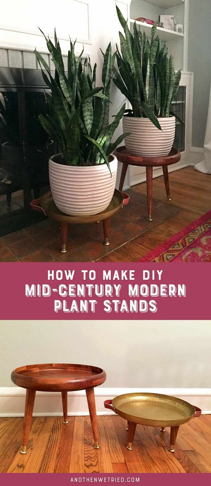 DIY Mid Century Plant Stands