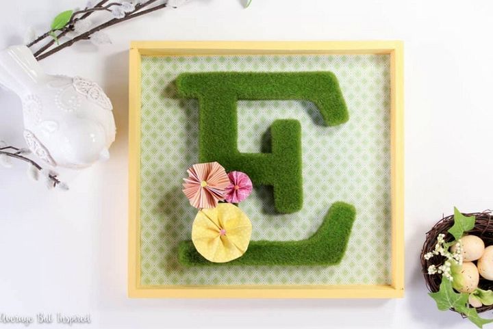 DIY Moss Monogram Shadow Box