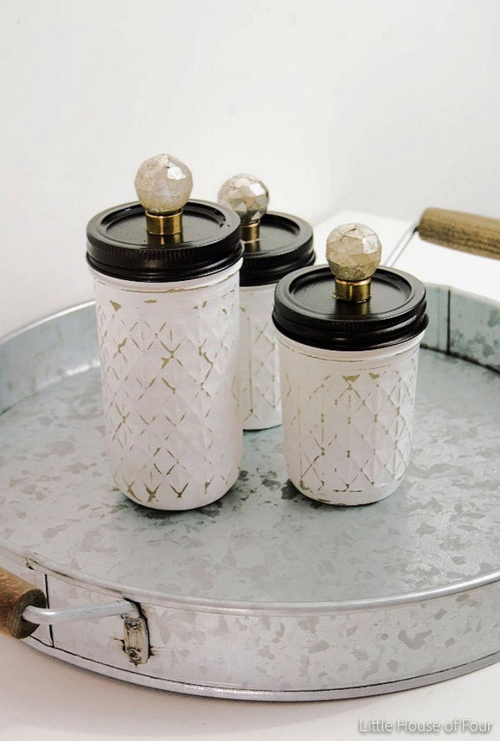 DIY Painted Distressed Jars