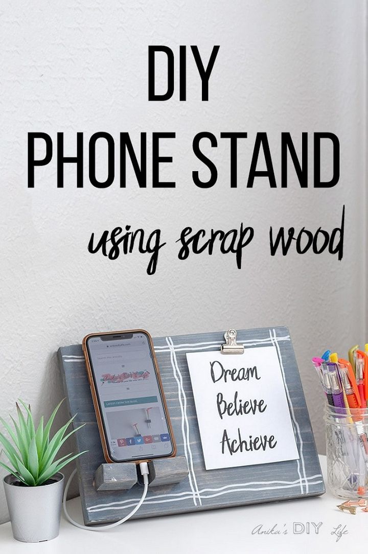 DIY Phone Stand For Desk – Using Scrap Wood