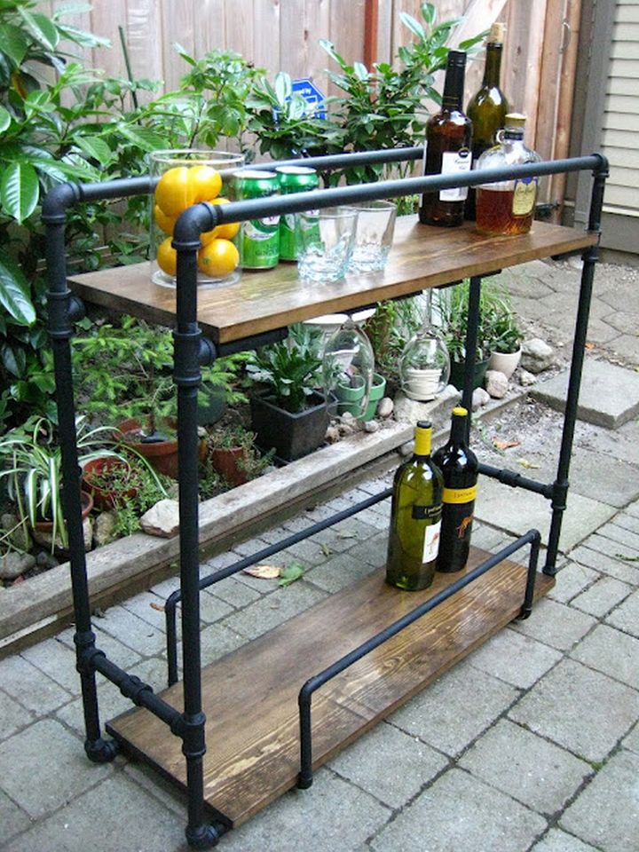 DIY Pipe Bar Cart