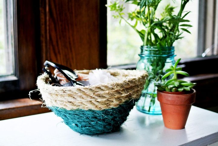 DIY Rope Basket and Paint Dipping Process