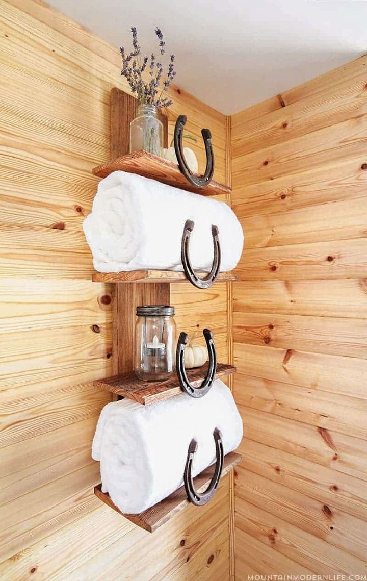 DIY Rustic Bathroom Organizer