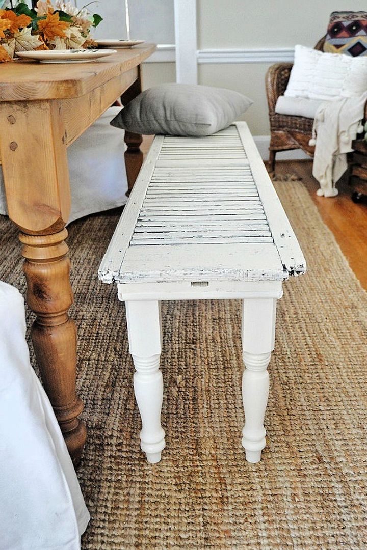 DIY Rustic Shutter Bench