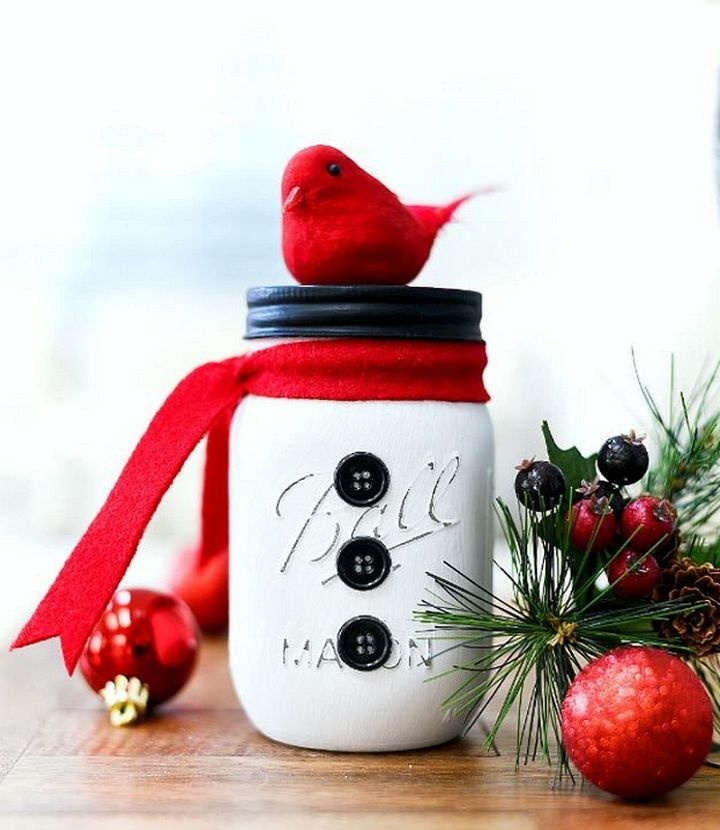 DIY Snowman Mason Jars