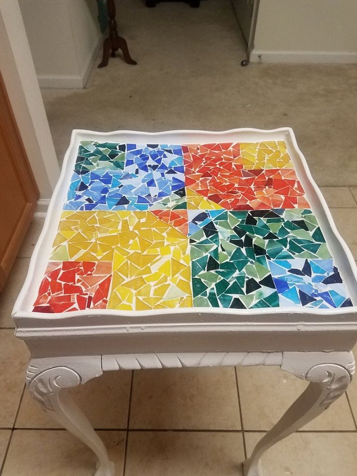 DIY Stained Glass Mosaic Table