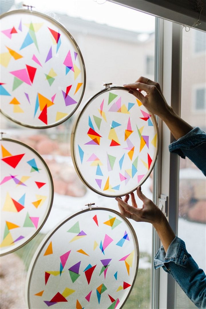 DIY Stained Glass Suncatcher with Cellophane