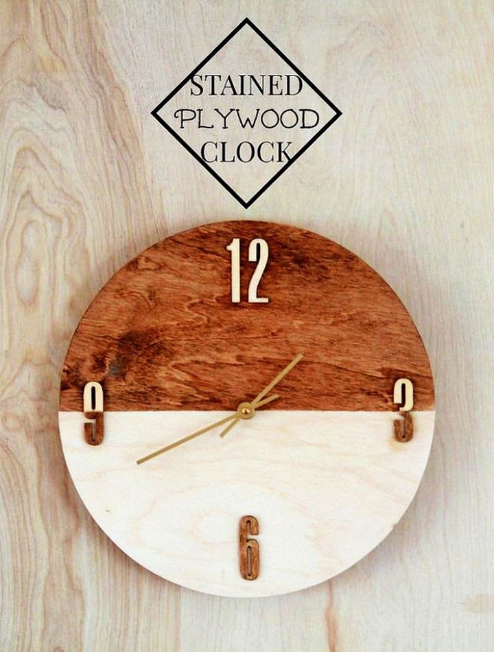 DIY Stained Plywood Clock