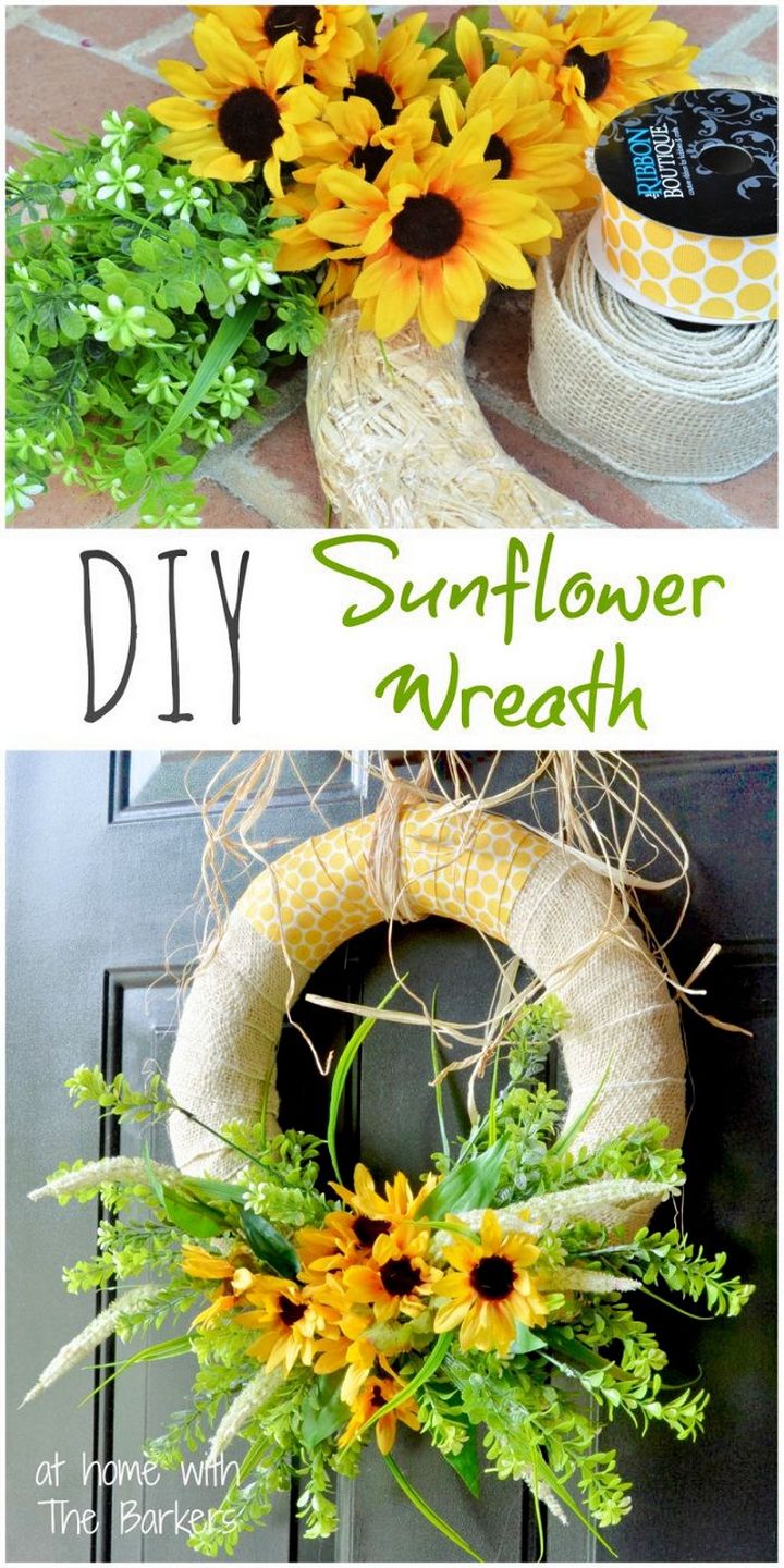 DIY Summer Sunflower Wreath
