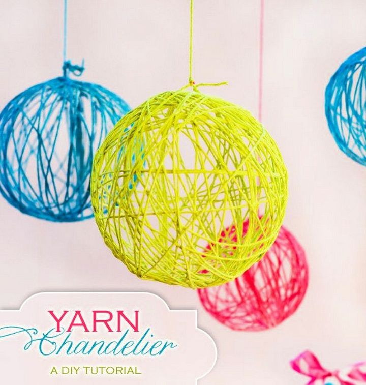 DIY Tutorial Creative Yarn Chandelier