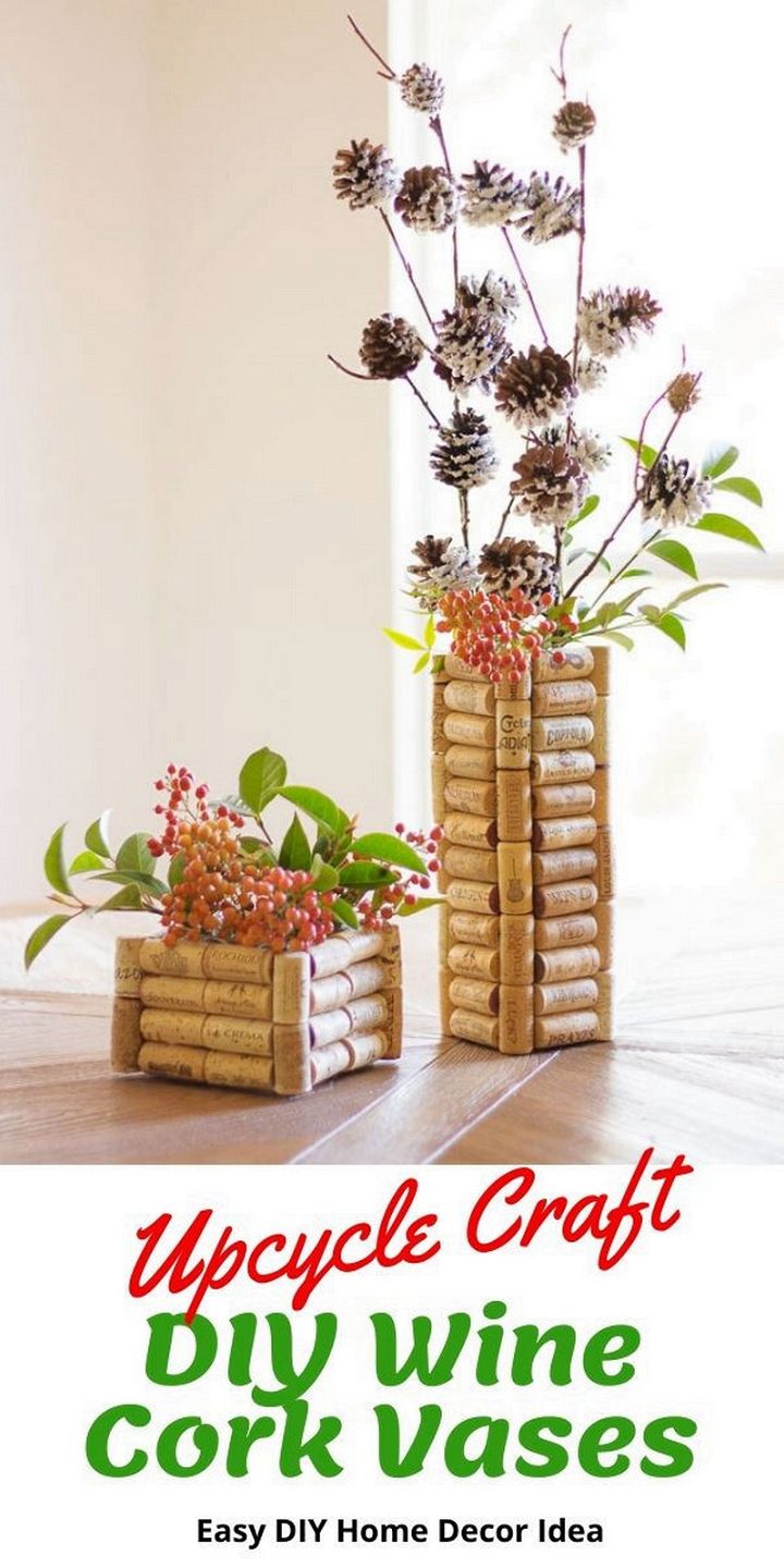 DIY Wine Cork Vases