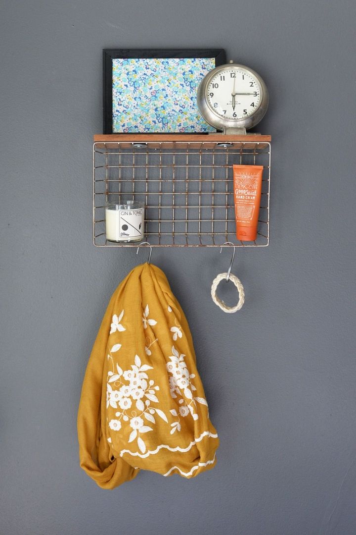 DIY Wire Basket Storage Shelf