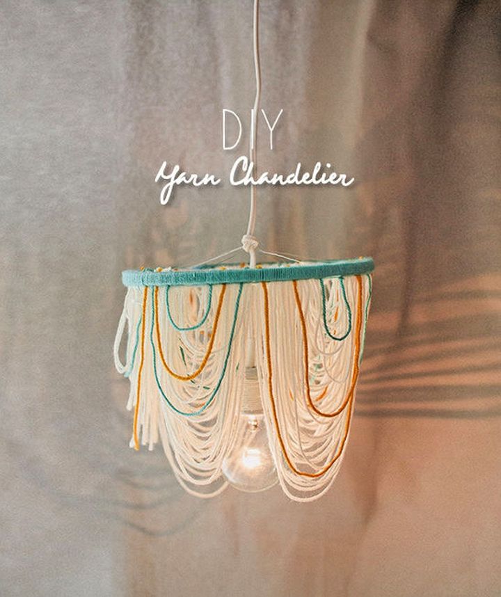 DIY Yarn Chandelier