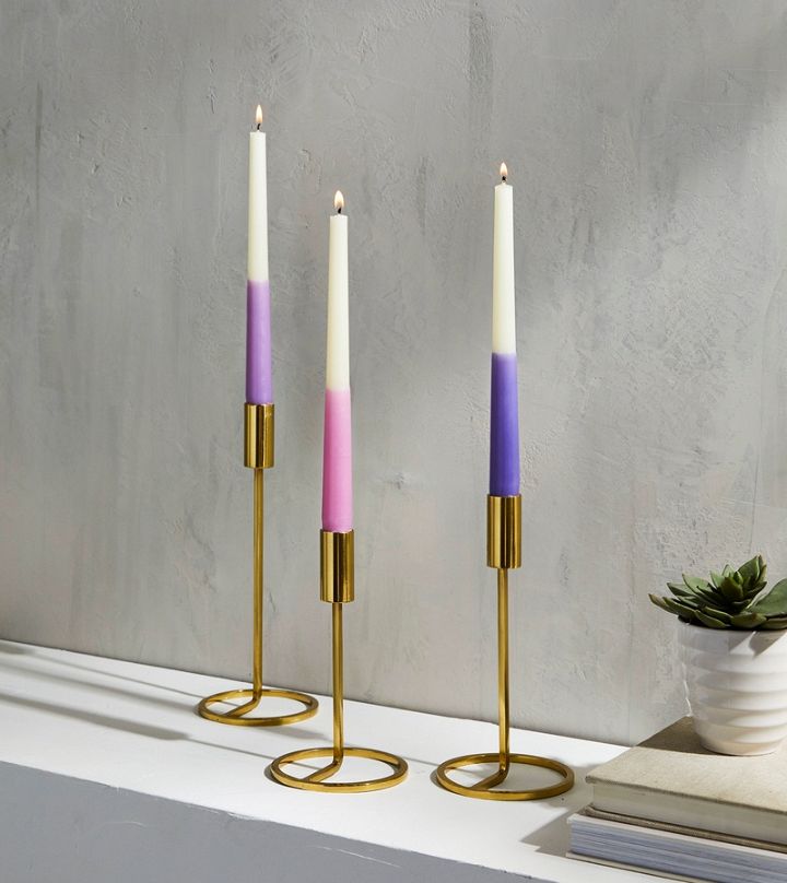 Dip Dyed Taper Candles
