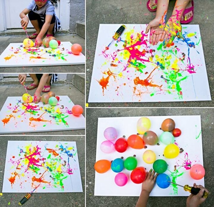 Easy Balloon Splatter Painting