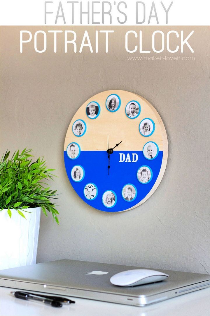 Fathers Day Portrait Clock