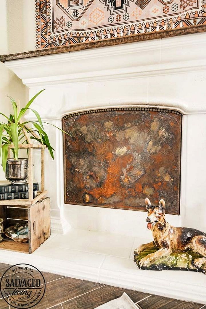 How To Make A DIY Rust Fireplace Cover