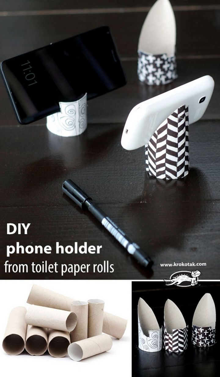 How To Make Phone Holder From Toilet Paper Rolls