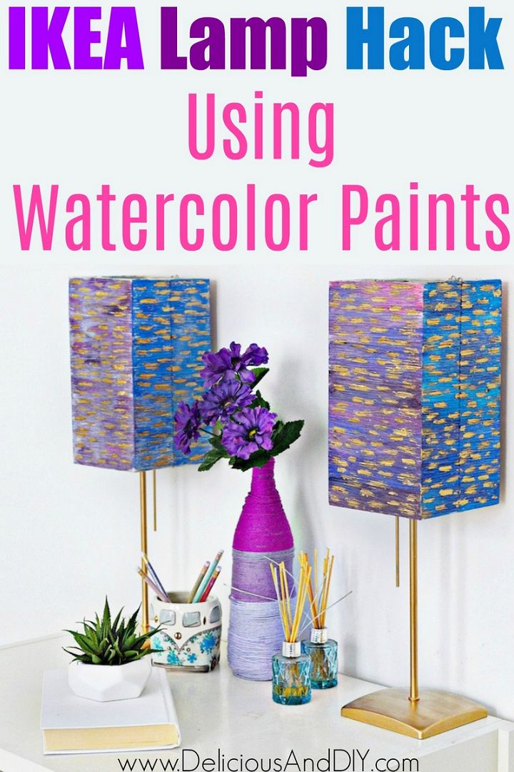 Ikea Lamp Makeover Using Watercolor Paints