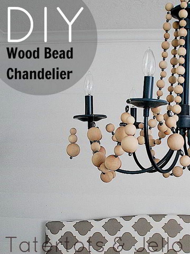 Make a Beachy Wood Bead Chandelier