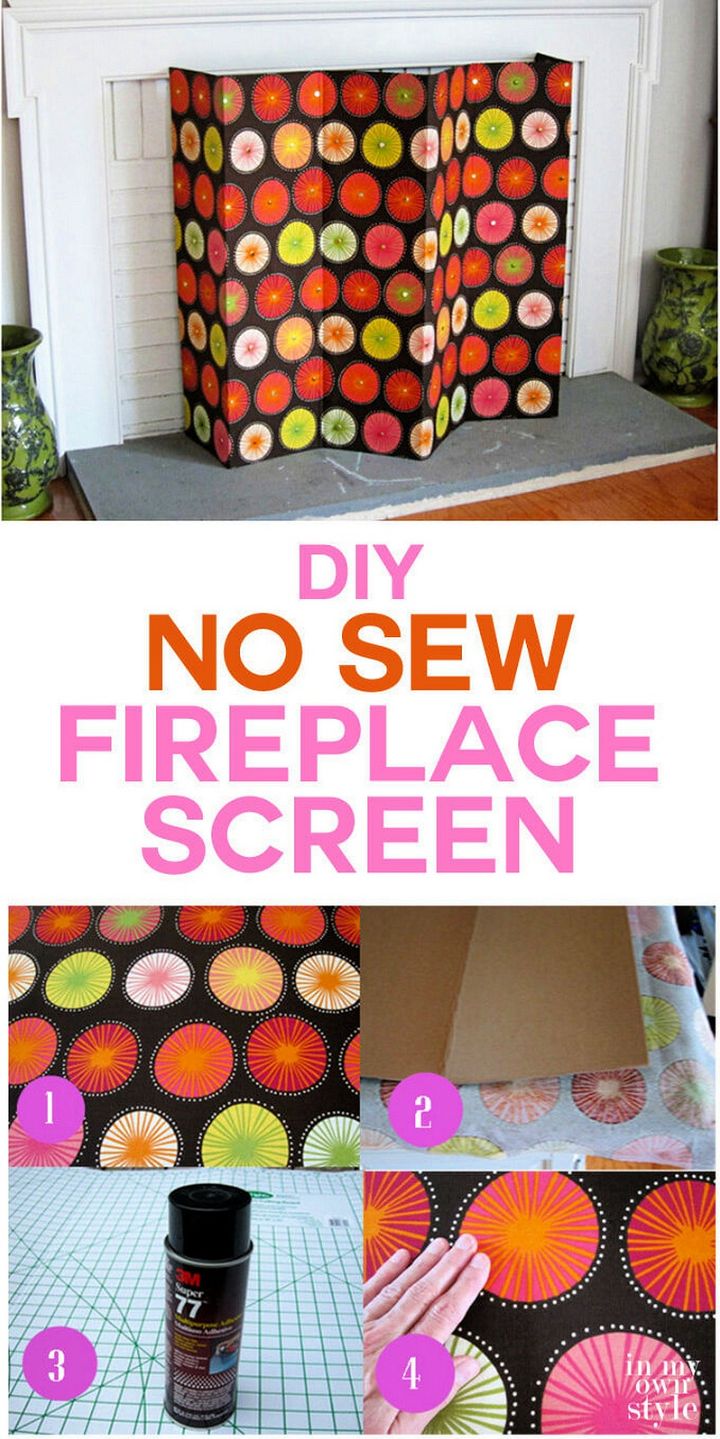 No Sew Decorative Fireplace Screen Practically Made For You