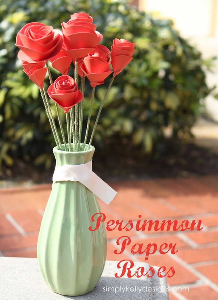 Persimmon Paper Roses