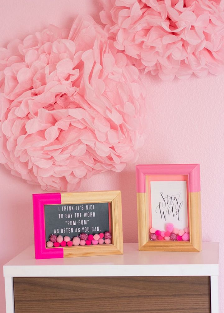 Pom Pom Filled Shadow Boxes