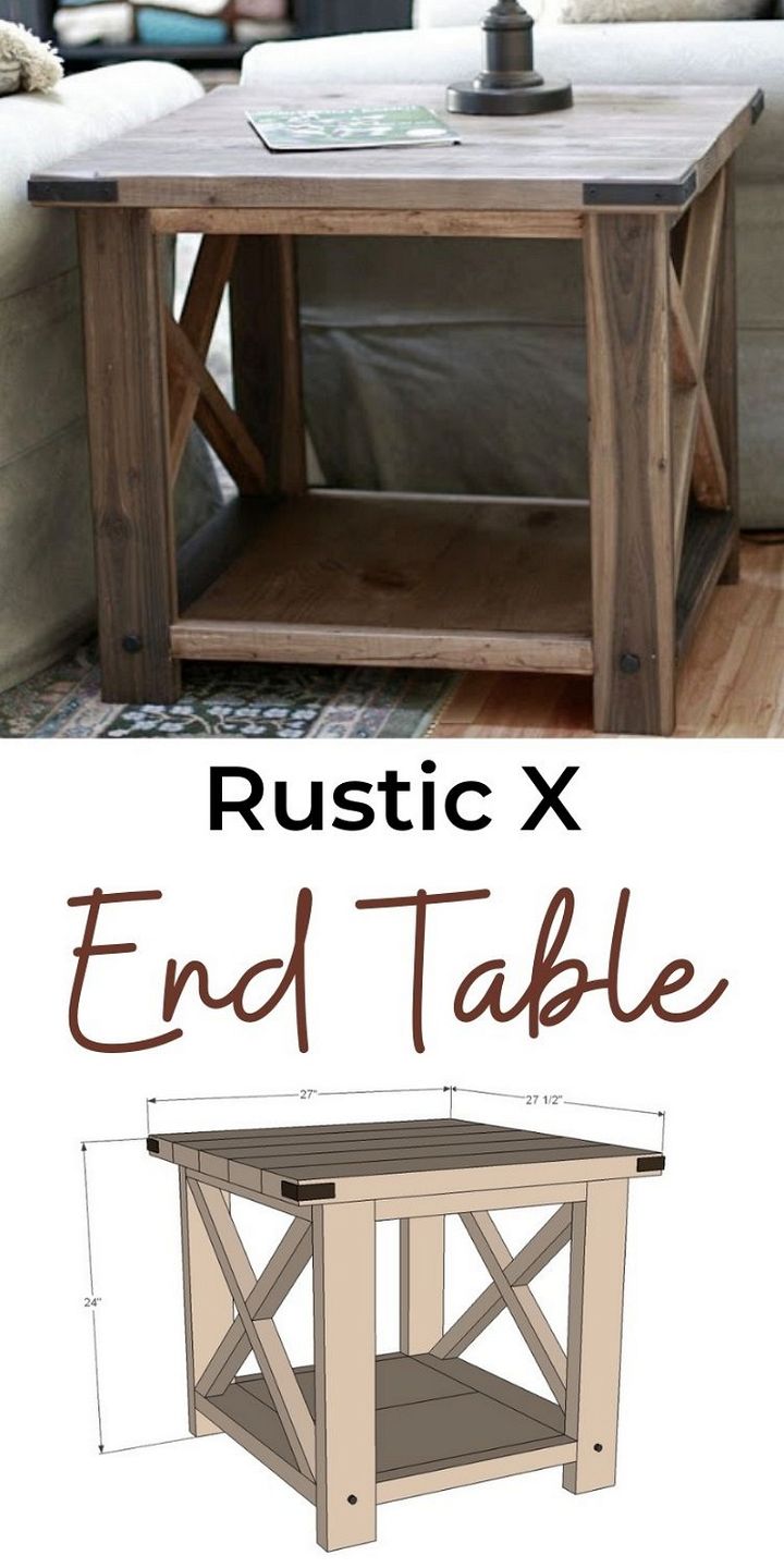 Rustic X End Table