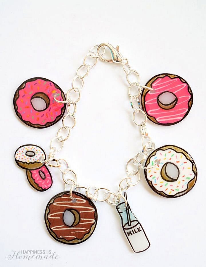 Shrinky Dink Donut Charm Bracelet