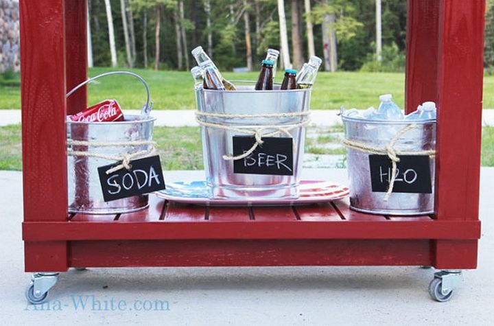 Simple Rolling Bar Cart