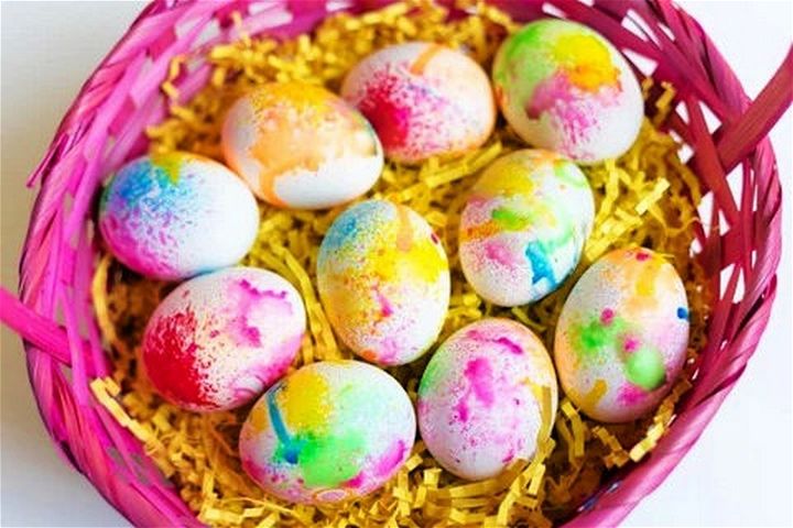Spray painted faux Easter eggs
