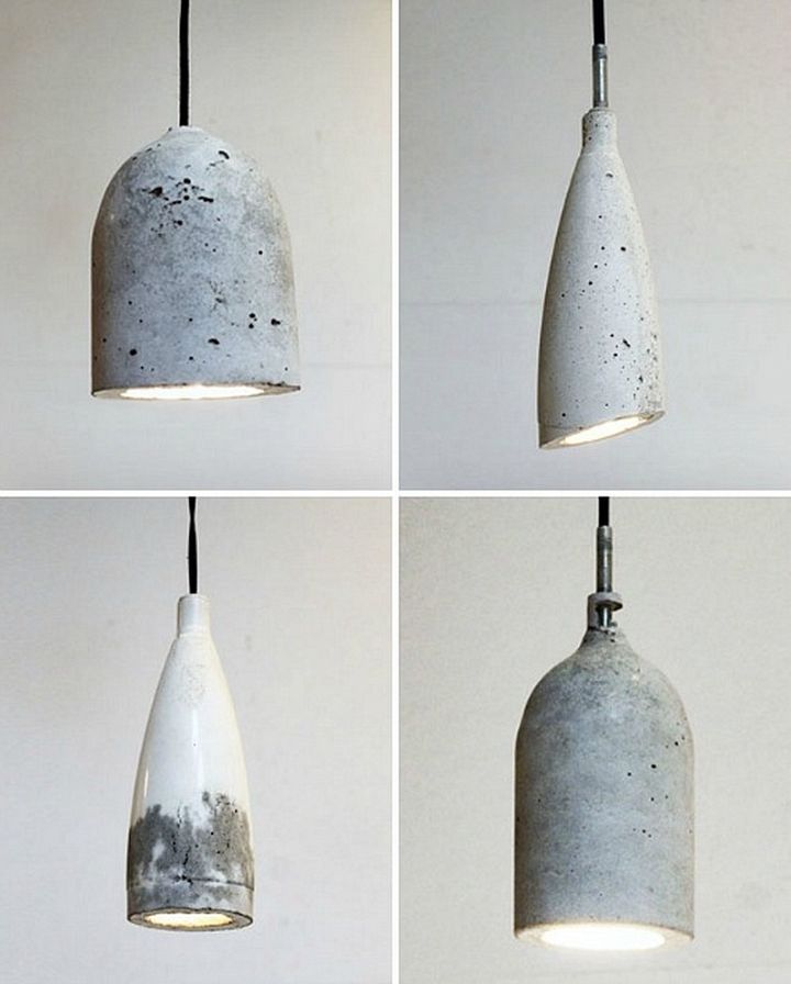 Use Plastic Bottles to Make Concrete Pendant Lamps