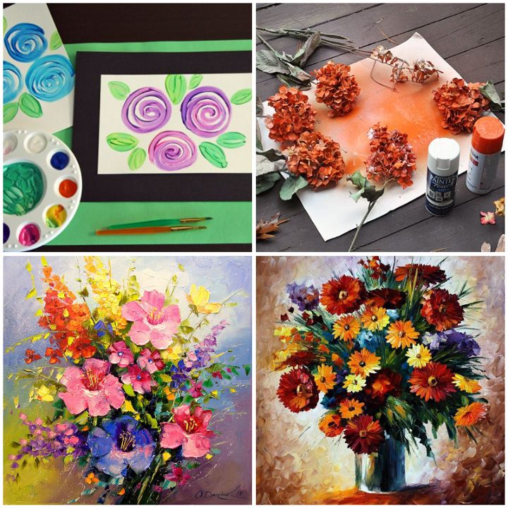 21 Easy DIY Paint Flowers For Beginners