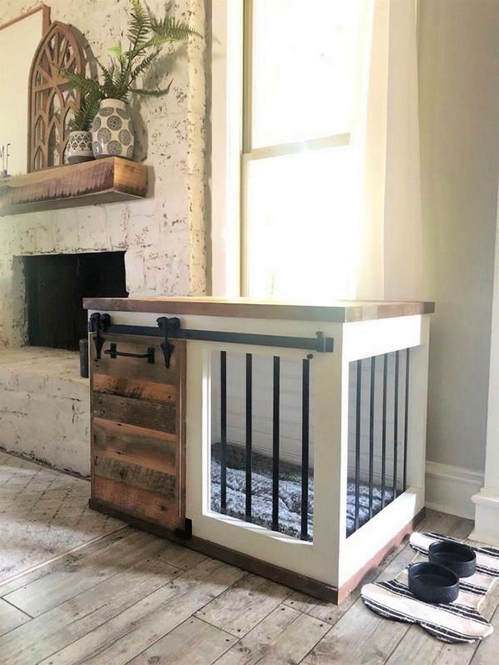 DIY Barn Door Dog Crate