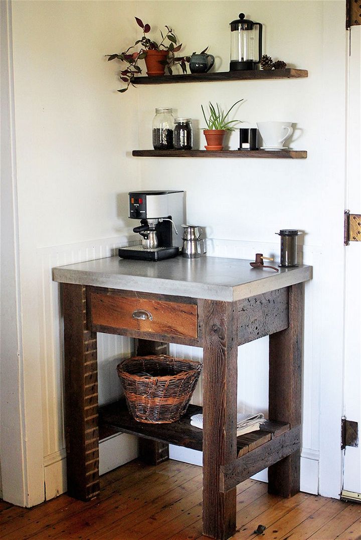 DIY Concrete Top Coffee Bar