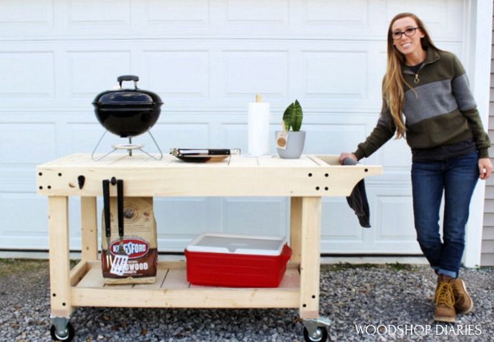 DIY Grill Cart BBQ Prep Table