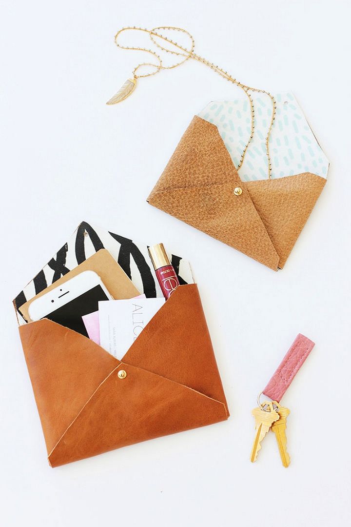 DIY Leather Envelope Clutch