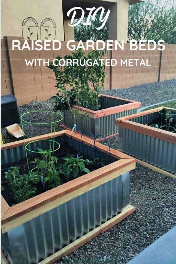 DIY Raised Garden Boxes with Corrugated Metal