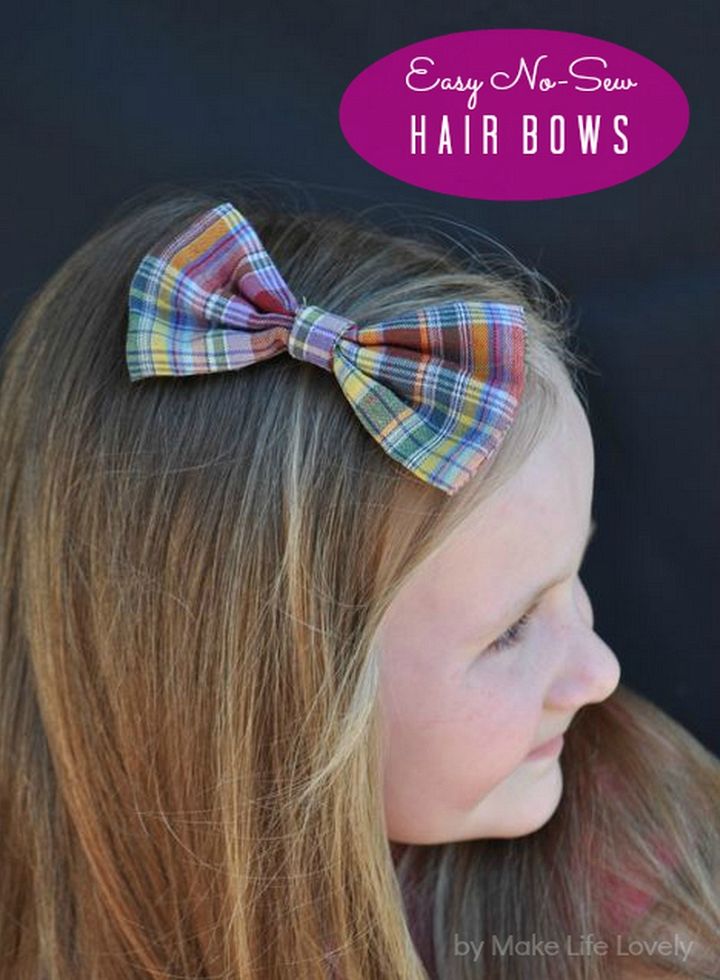 DIY No Sew Bow Tie Hair Bows